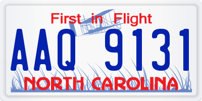 NC license plate AAQ9131