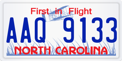 NC license plate AAQ9133