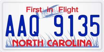 NC license plate AAQ9135