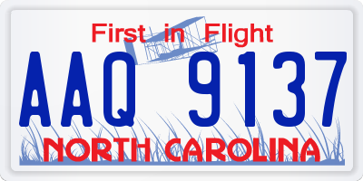 NC license plate AAQ9137