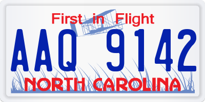 NC license plate AAQ9142