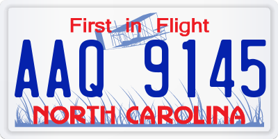 NC license plate AAQ9145