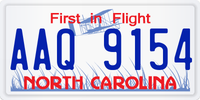 NC license plate AAQ9154