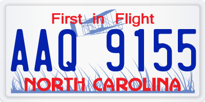 NC license plate AAQ9155