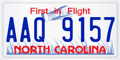 NC license plate AAQ9157