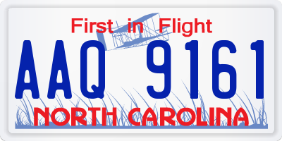 NC license plate AAQ9161