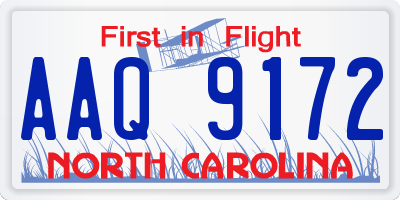 NC license plate AAQ9172