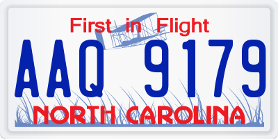 NC license plate AAQ9179