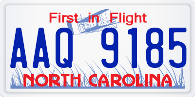NC license plate AAQ9185