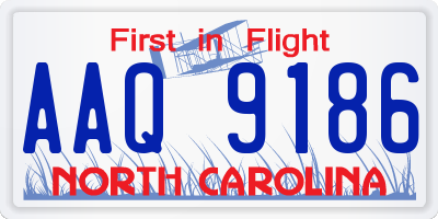 NC license plate AAQ9186