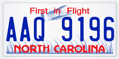 NC license plate AAQ9196