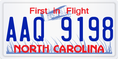 NC license plate AAQ9198