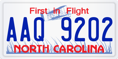 NC license plate AAQ9202