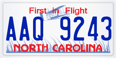 NC license plate AAQ9243