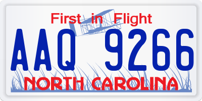 NC license plate AAQ9266