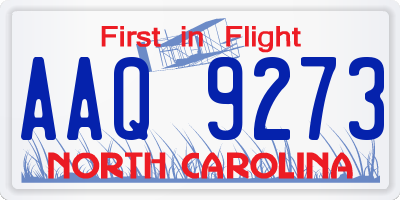 NC license plate AAQ9273