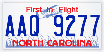NC license plate AAQ9277