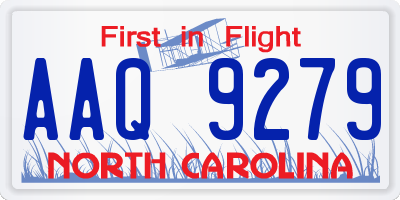 NC license plate AAQ9279