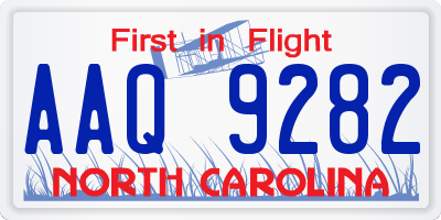 NC license plate AAQ9282
