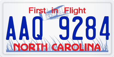 NC license plate AAQ9284