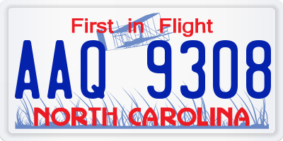 NC license plate AAQ9308