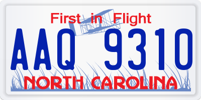 NC license plate AAQ9310