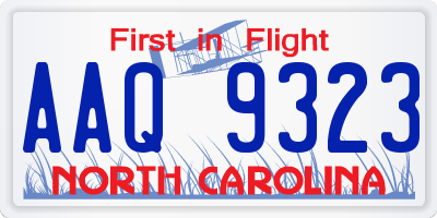 NC license plate AAQ9323