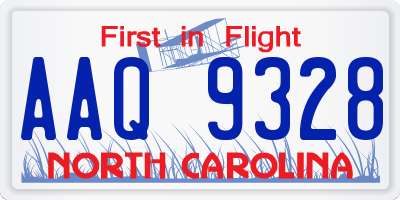 NC license plate AAQ9328