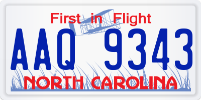 NC license plate AAQ9343