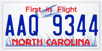 NC license plate AAQ9344