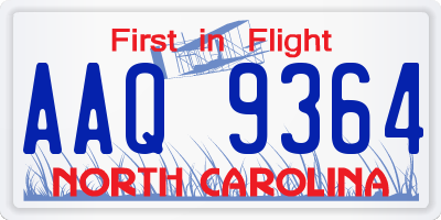 NC license plate AAQ9364