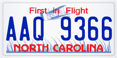 NC license plate AAQ9366