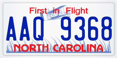 NC license plate AAQ9368