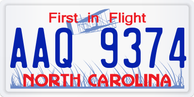 NC license plate AAQ9374