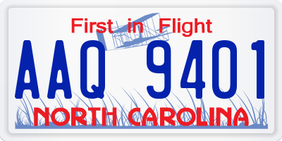 NC license plate AAQ9401