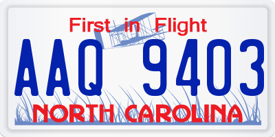 NC license plate AAQ9403