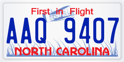 NC license plate AAQ9407