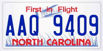 NC license plate AAQ9409