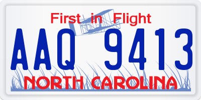 NC license plate AAQ9413