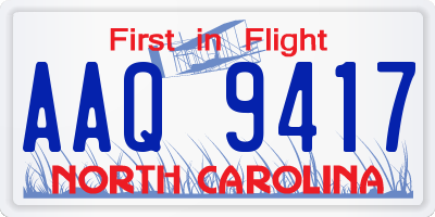 NC license plate AAQ9417