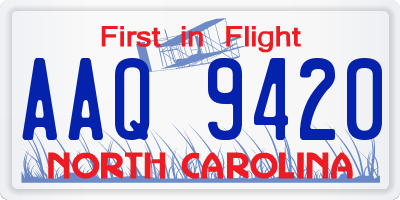 NC license plate AAQ9420