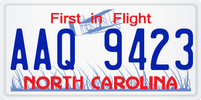 NC license plate AAQ9423