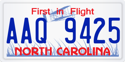 NC license plate AAQ9425