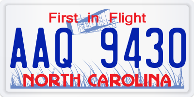 NC license plate AAQ9430