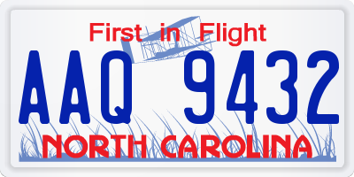 NC license plate AAQ9432
