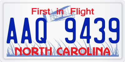 NC license plate AAQ9439