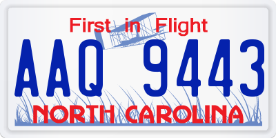 NC license plate AAQ9443