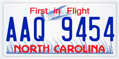NC license plate AAQ9454