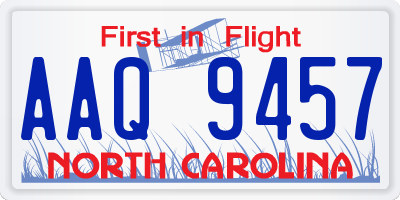 NC license plate AAQ9457