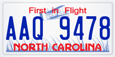 NC license plate AAQ9478